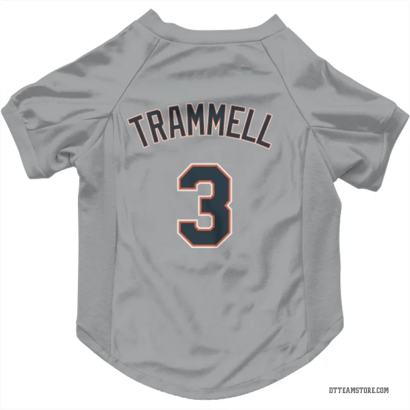 Alan Trammell Gray Detroit Tigers Cat & Dog Pet Jersey