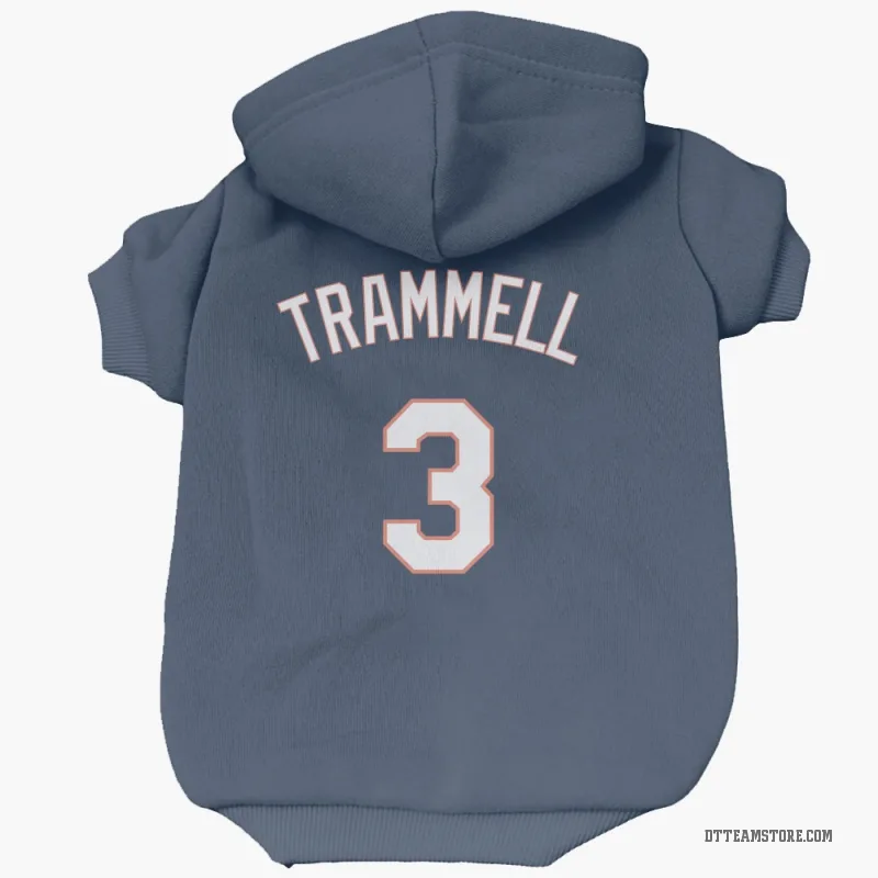 Alan Trammell Navy Detroit Tigers Cat & Dog Pet Hoodie