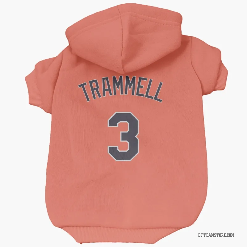 Alan Trammell Orange Detroit Tigers Cat & Dog Pet Hoodie