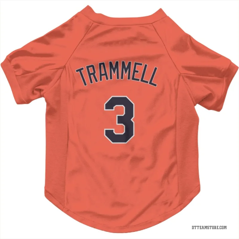 Alan Trammell Orange Detroit Tigers Cat & Dog Pet Jersey