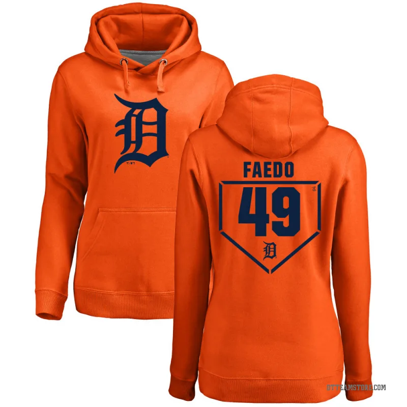 Alex Faedo Women's Orange Detroit Tigers Branded RBI Pullover Hoodie -