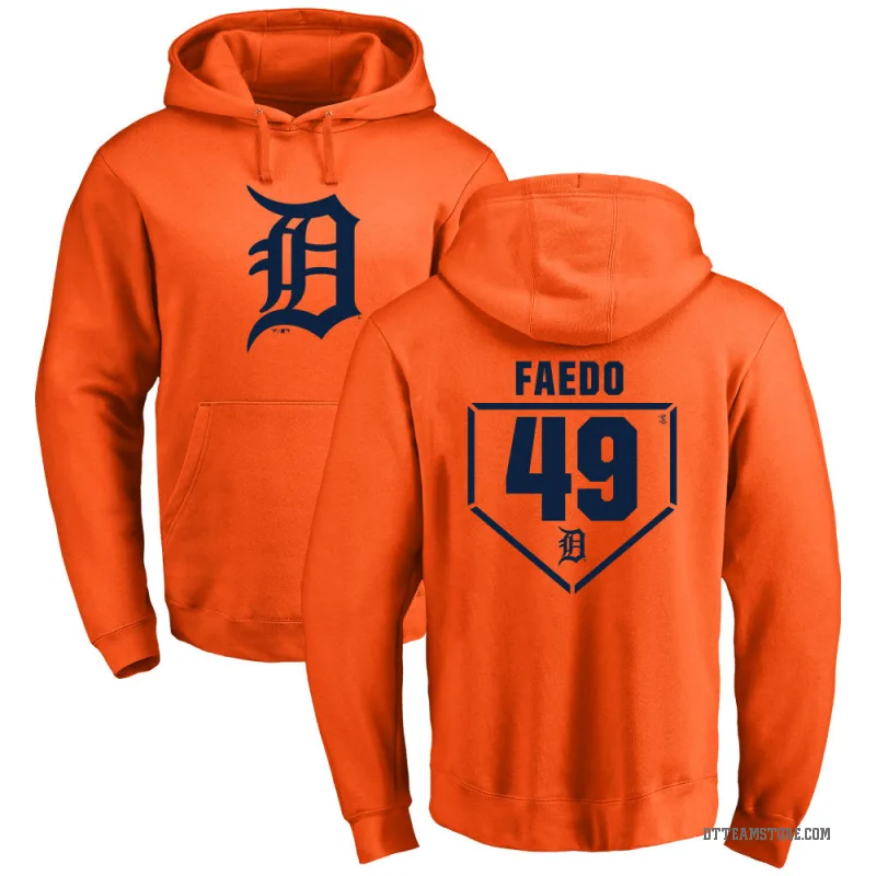 Alex Faedo Youth Orange Detroit Tigers Branded RBI Pullover Hoodie -