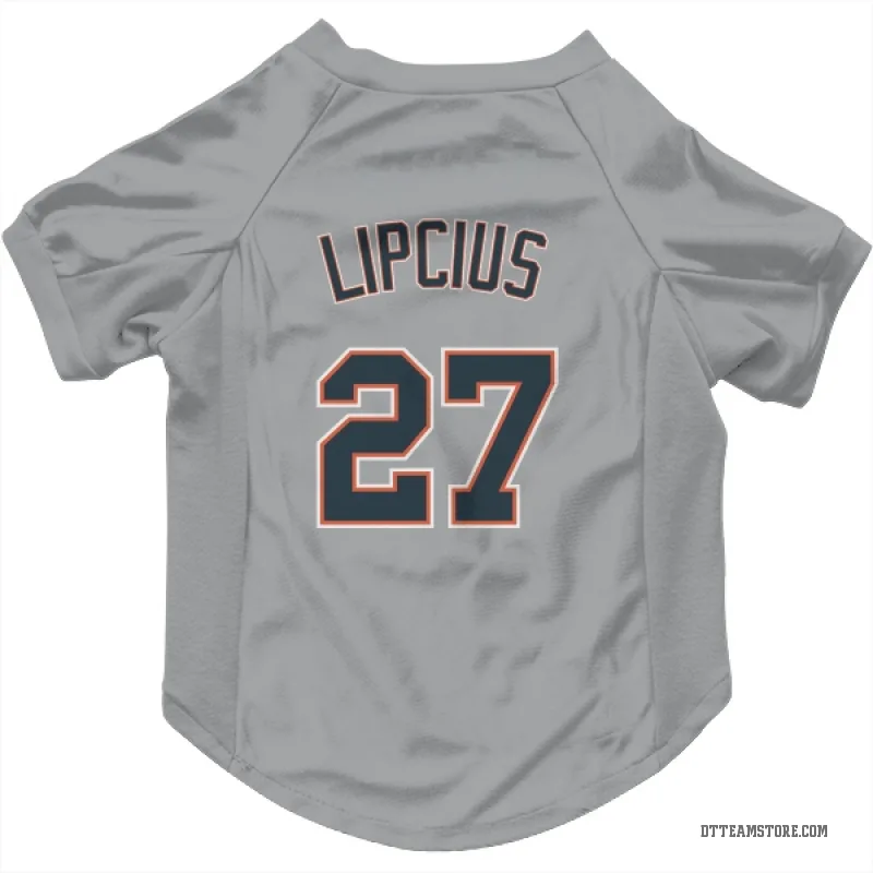 Andre Lipcius Gray Detroit Tigers Cat & Dog Pet Jersey