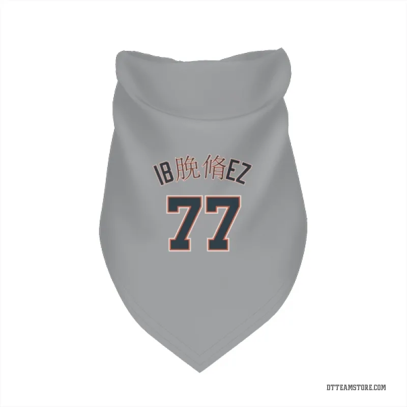 Andy Ibanez Gray Detroit Tigers Cat & Dog Pet Bandana