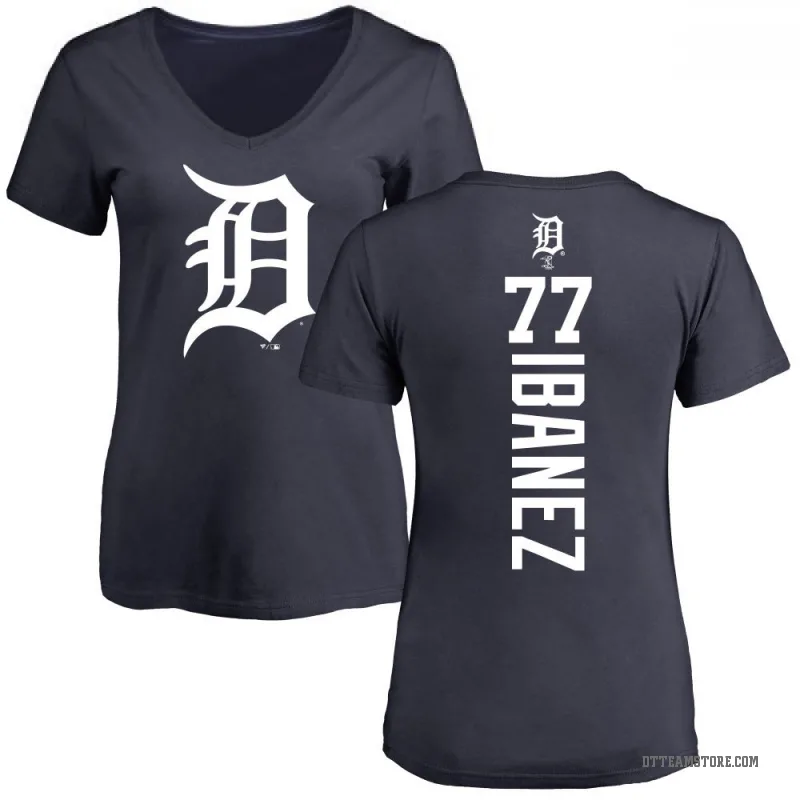 Andy Ibanez Women's Navy Detroit Tigers Backer Slim Fit T-Shirt -