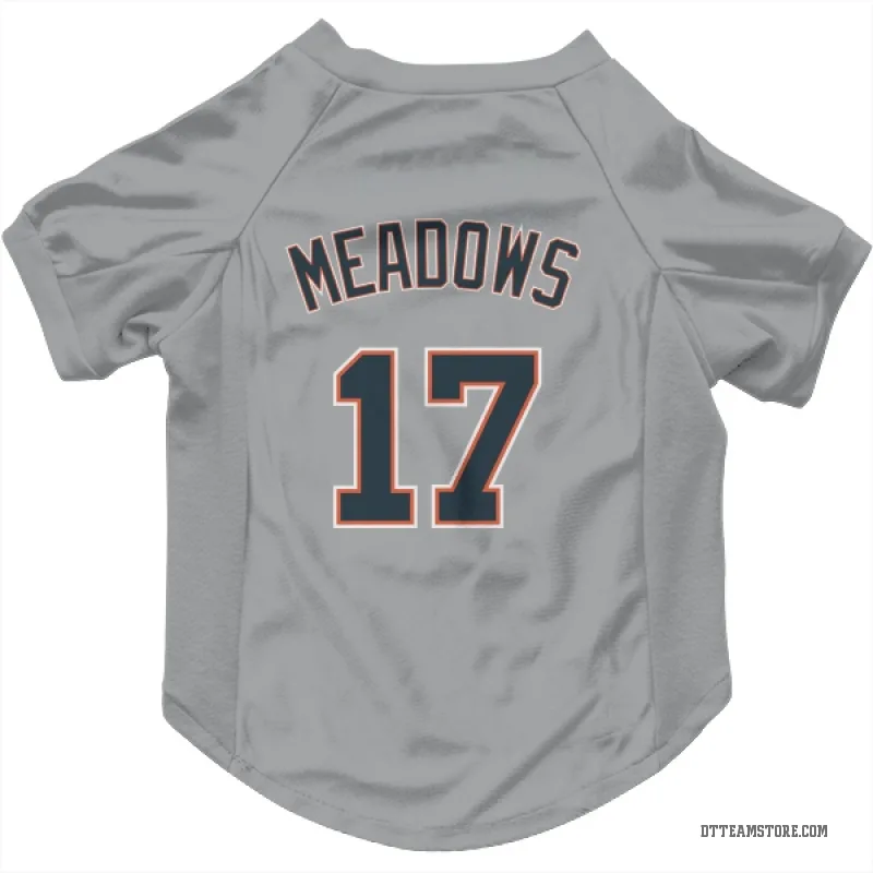 Austin Meadows Gray Detroit Tigers Cat & Dog Pet Jersey