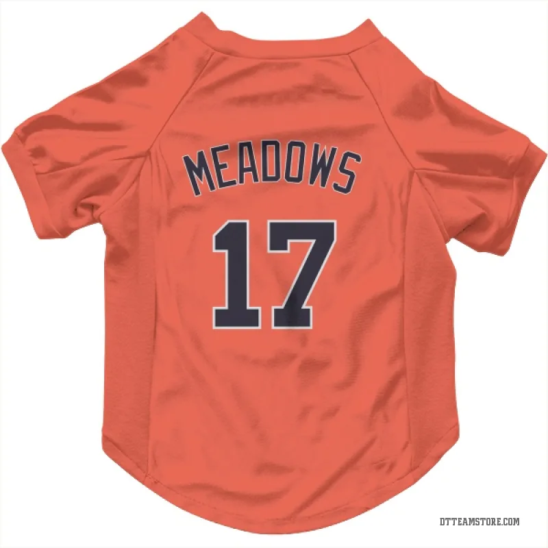 Austin Meadows Orange Detroit Tigers Cat & Dog Pet Jersey