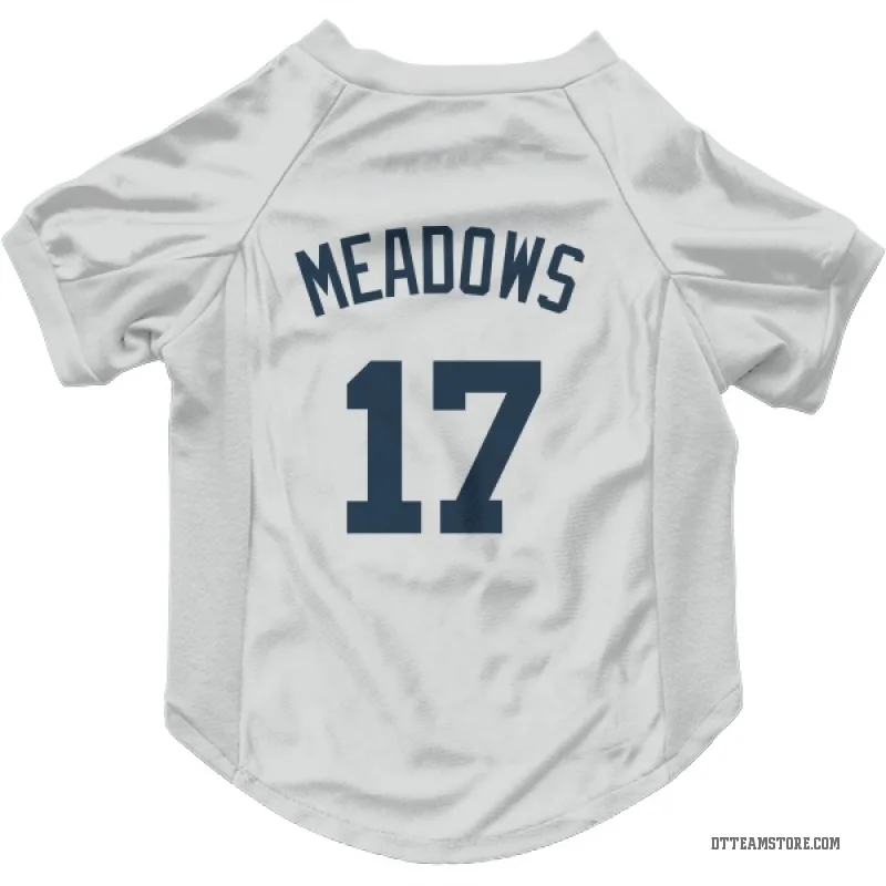 Austin Meadows White Detroit Tigers Cat & Dog Pet Jersey