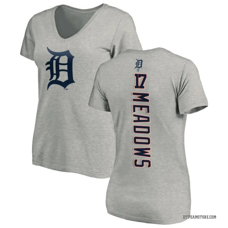 Austin Meadows Women's Ash Detroit Tigers Backer Slim Fit T-Shirt -