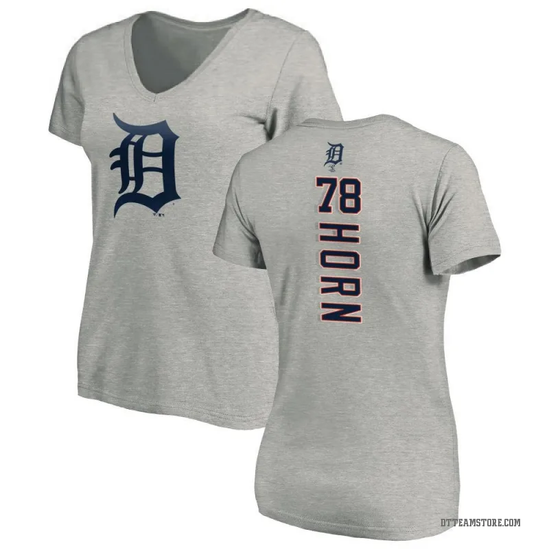 Bailey Horn Women's Ash Detroit Tigers Backer Slim Fit T-Shirt -