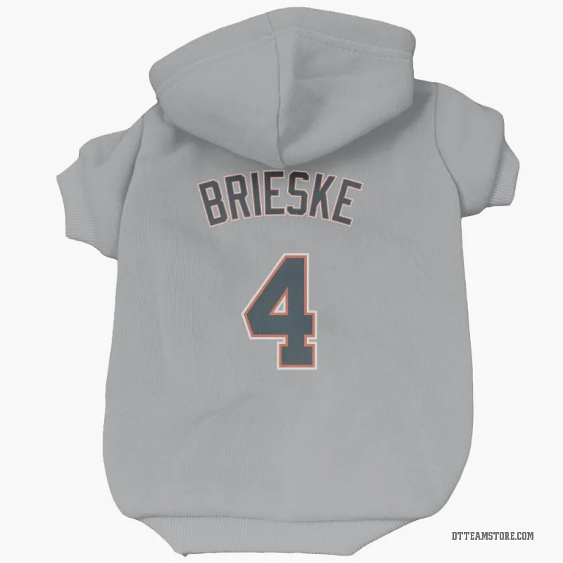 Beau Brieske Gray Detroit Tigers Cat & Dog Pet Hoodie