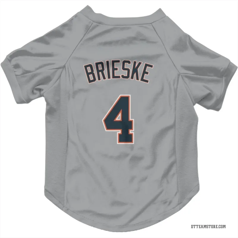 Beau Brieske Gray Detroit Tigers Cat & Dog Pet Jersey