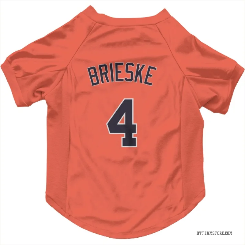 Beau Brieske Orange Detroit Tigers Cat & Dog Pet Jersey