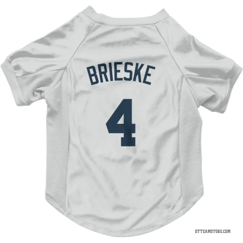 Beau Brieske White Detroit Tigers Cat & Dog Pet Jersey