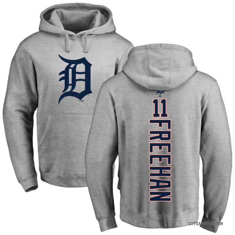 Bill Freehan Men's Detroit Tigers Ash Backer Pullover Hoodie