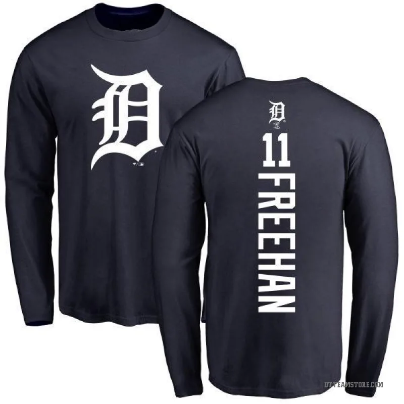 Bill Freehan Men's Navy Detroit Tigers Backer Long Sleeve T-Shirt -