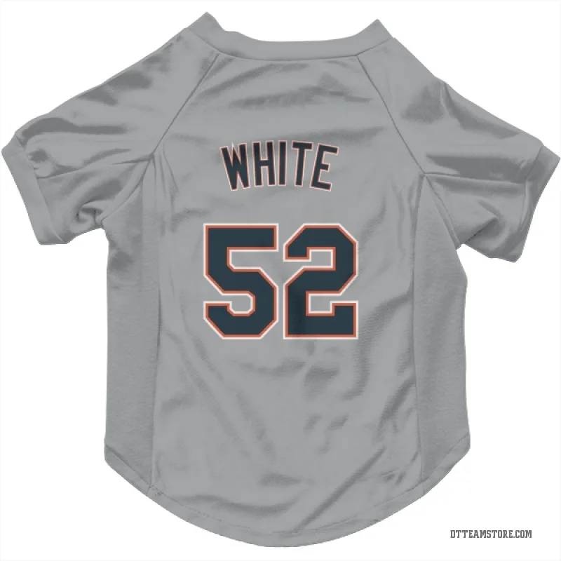 Brendan White Gray Detroit Tigers Cat & Dog Pet Jersey