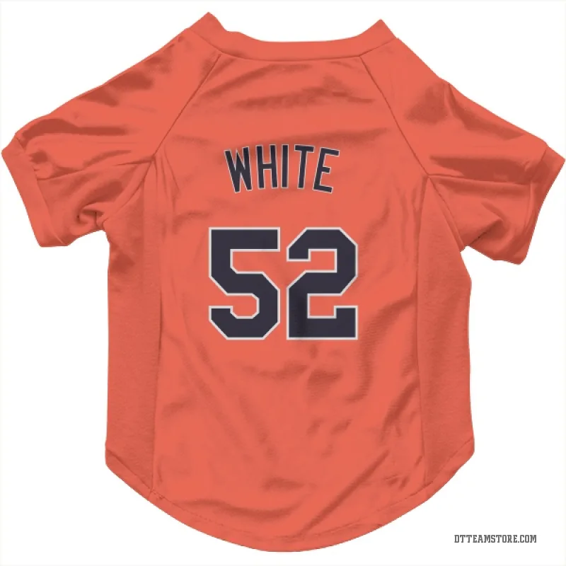 Brendan White Orange Detroit Tigers Cat & Dog Pet Jersey