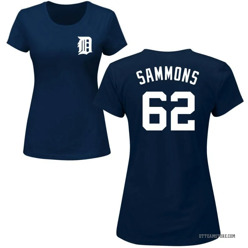 Bryan Sammons Women's Navy Detroit Tigers Roster T-Shirt -