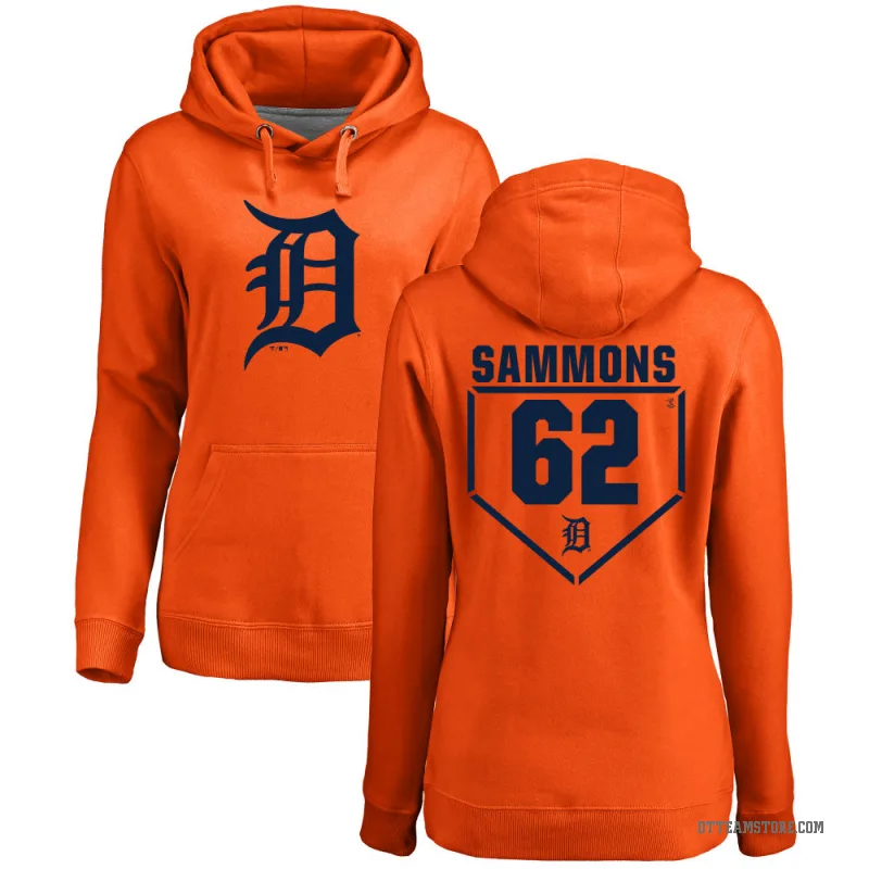 Bryan Sammons Women's Orange Detroit Tigers Branded RBI Pullover Hoodie -