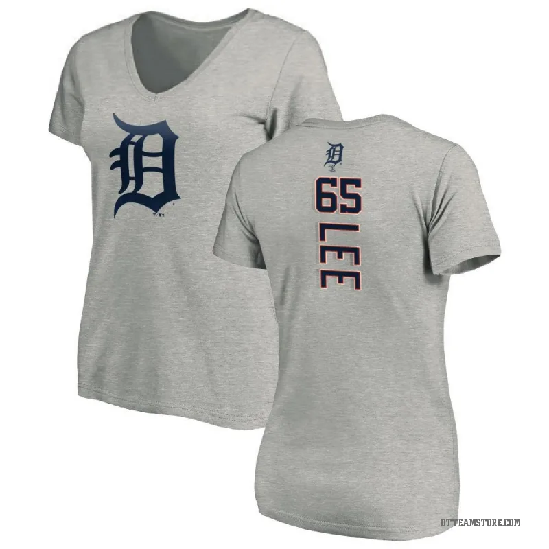 Chase Lee Women's Ash Detroit Tigers Backer Slim Fit T-Shirt -