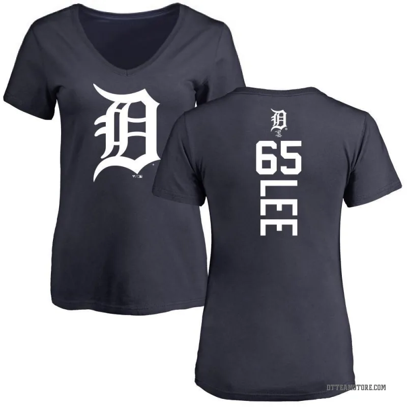 Chase Lee Women's Navy Detroit Tigers Backer Slim Fit T-Shirt -