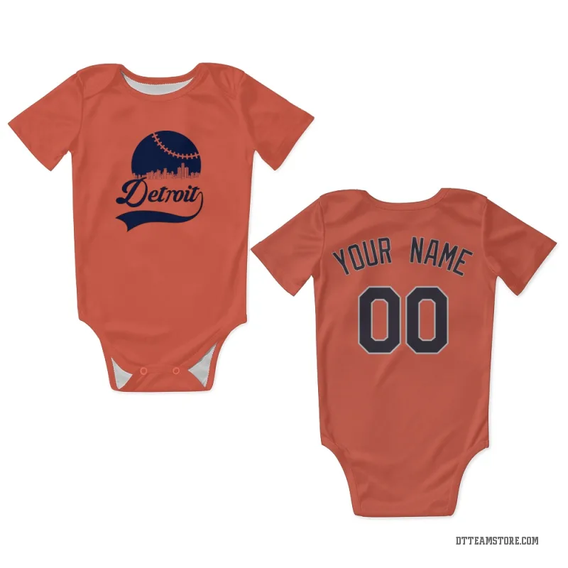 Custom Orange Detroit Tigers Newborn & Infant Bodysuit