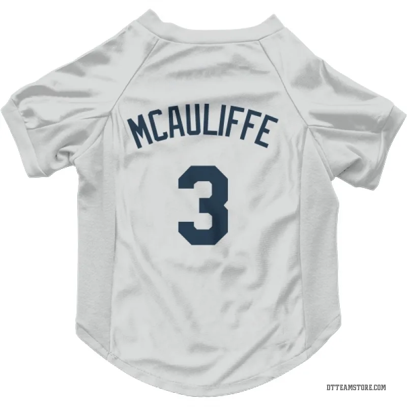 Dick Mcauliffe White Detroit Tigers Cat & Dog Pet Jersey