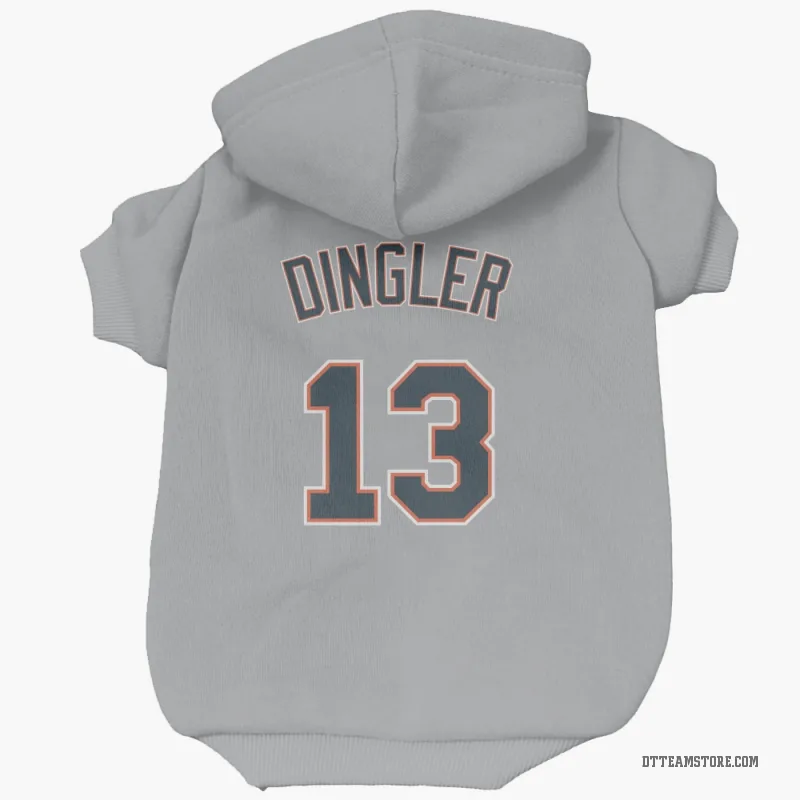 Dillon Dingler Gray Detroit Tigers Cat & Dog Pet Hoodie