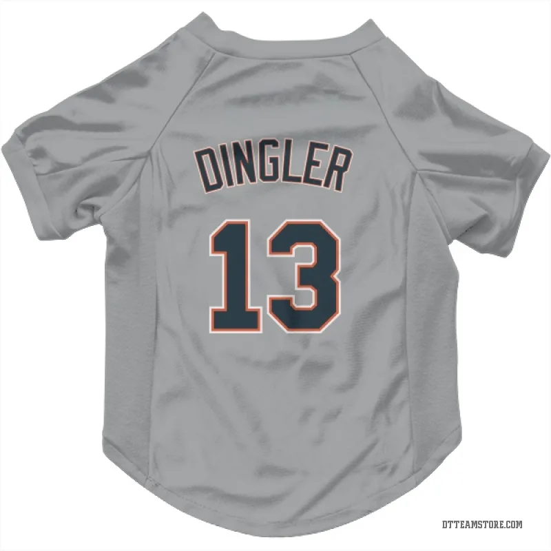 Dillon Dingler Gray Detroit Tigers Cat & Dog Pet Jersey