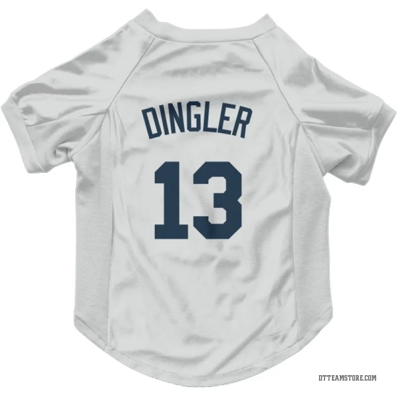 Dillon Dingler White Detroit Tigers Cat & Dog Pet Jersey