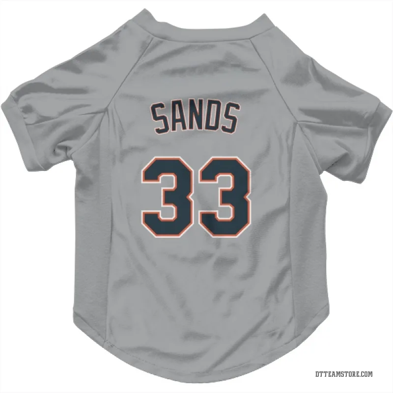 Donny Sands Gray Detroit Tigers Cat & Dog Pet Jersey