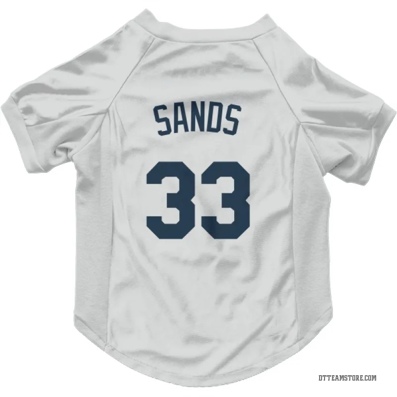 Donny Sands White Detroit Tigers Cat & Dog Pet Jersey