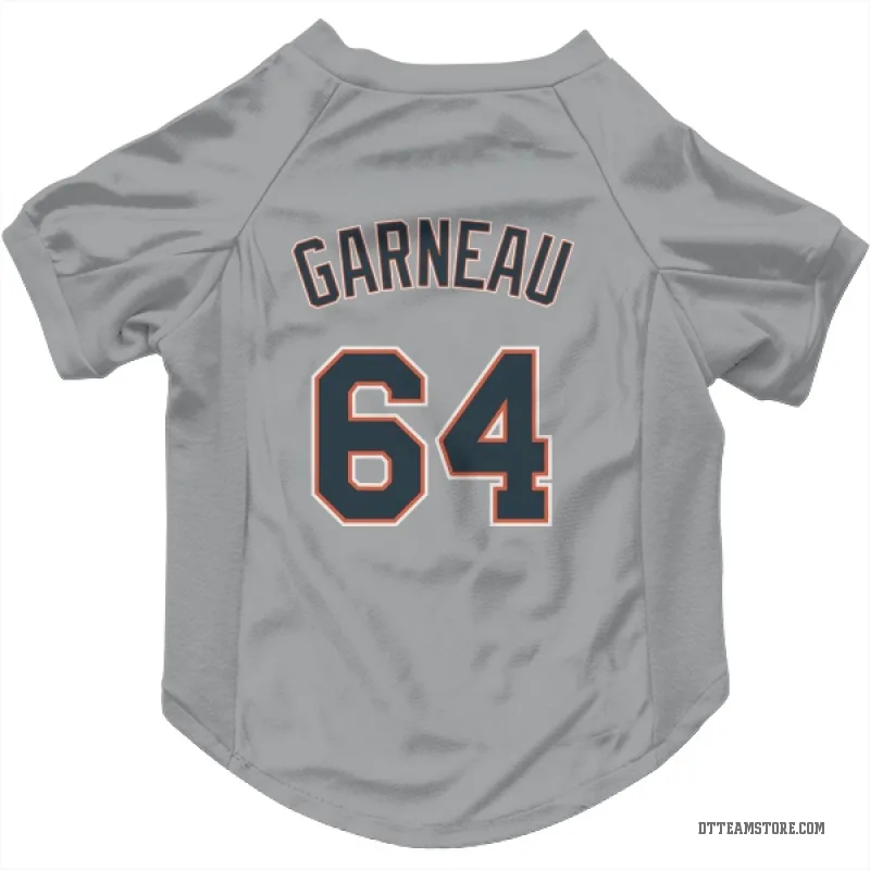 Dustin Garneau Gray Detroit Tigers Cat & Dog Pet Jersey