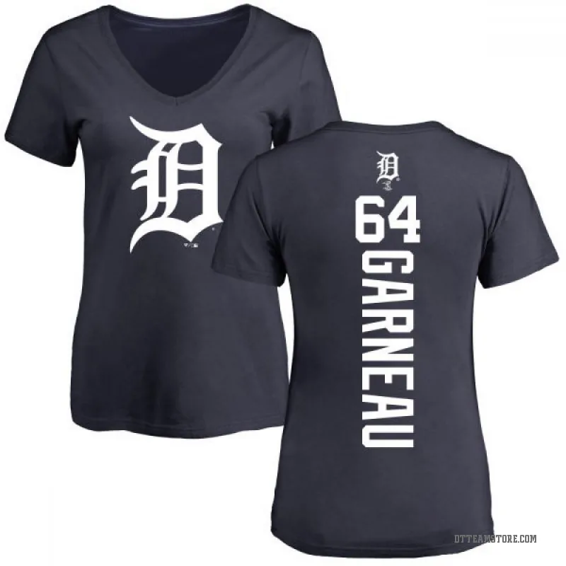 Dustin Garneau Women's Navy Detroit Tigers Backer Slim Fit T-Shirt -