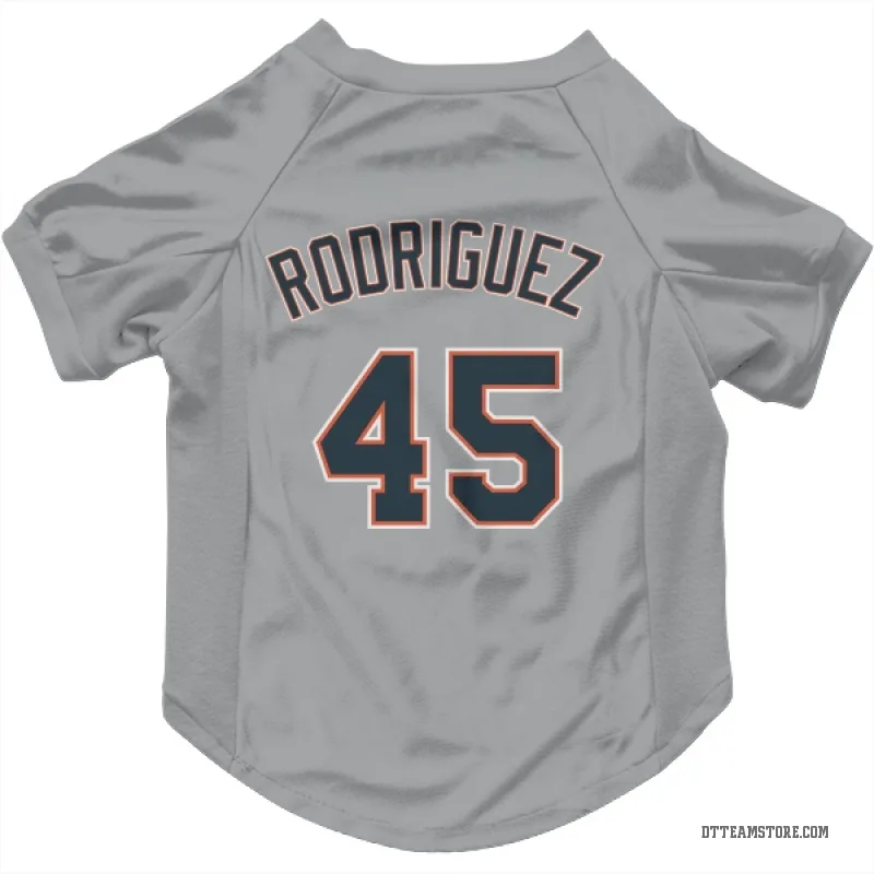 Elvin Rodriguez Gray Detroit Tigers Cat & Dog Pet Jersey