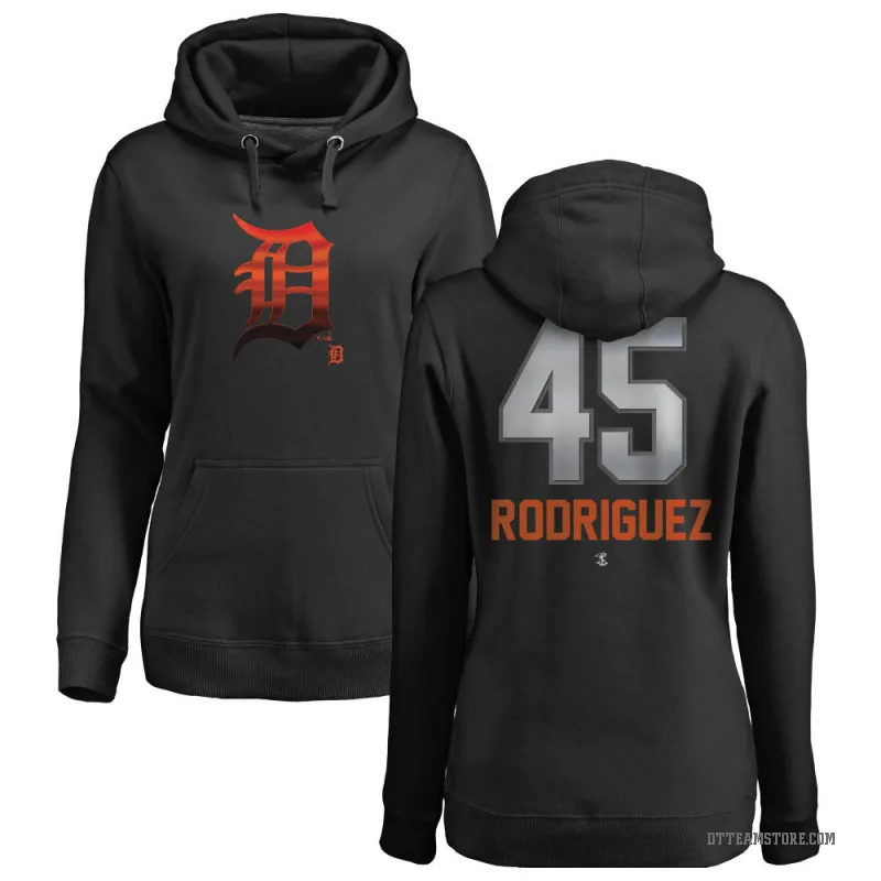 Elvin Rodriguez Women's Black Detroit Tigers Branded Midnight Mascot Pullover Hoodie -