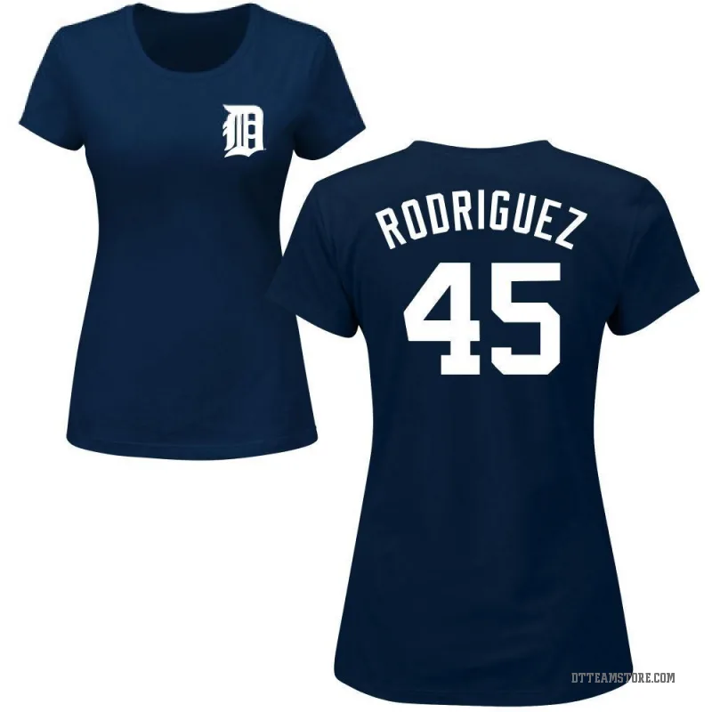 Elvin Rodriguez Women's Navy Detroit Tigers Roster T-Shirt -