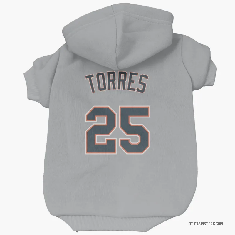 Gleyber Torres Gray Detroit Tigers Cat & Dog Pet Hoodie