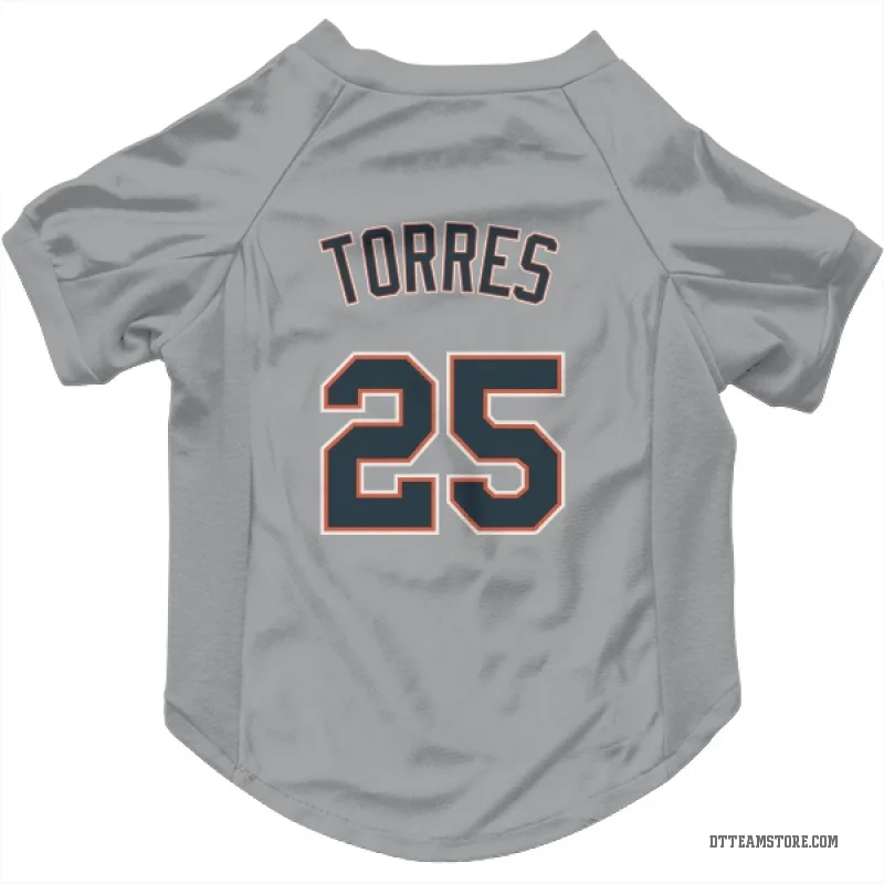 Gleyber Torres Gray Detroit Tigers Cat & Dog Pet Jersey