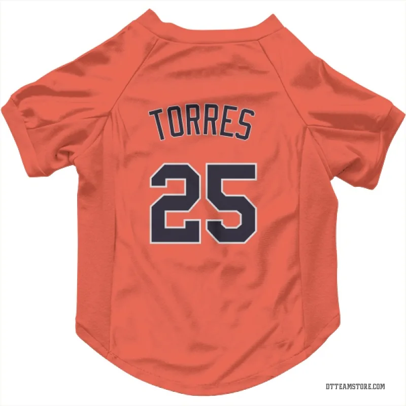 Gleyber Torres Orange Detroit Tigers Cat & Dog Pet Jersey