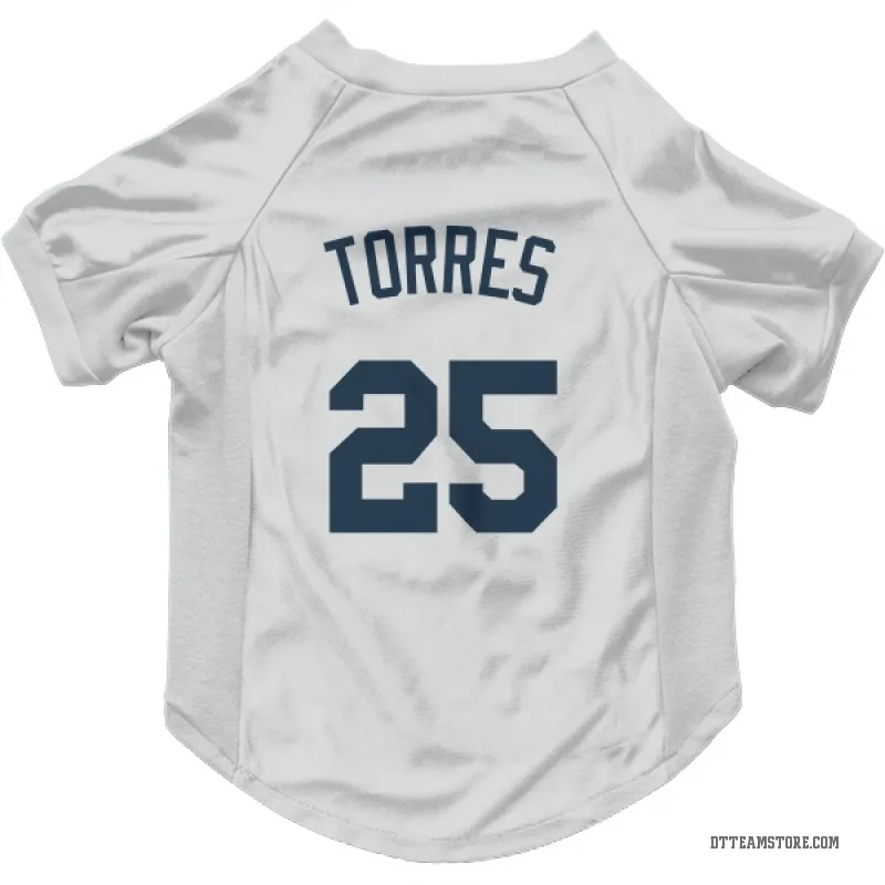 Gleyber Torres White Detroit Tigers Cat & Dog Pet Jersey