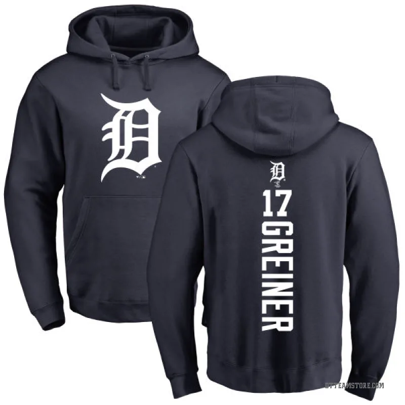 Grayson Greiner Youth Gray Detroit Tigers Navy Backer Pullover Hoodie