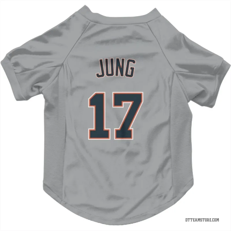 Jace Jung Gray Detroit Tigers Cat & Dog Pet Jersey