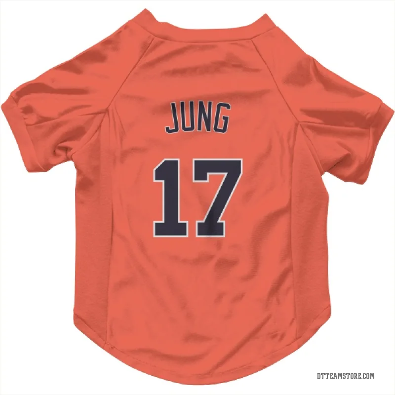 Jace Jung Orange Detroit Tigers Cat & Dog Pet Jersey