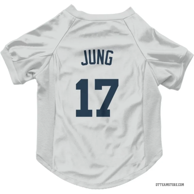 Jace Jung White Detroit Tigers Cat & Dog Pet Jersey