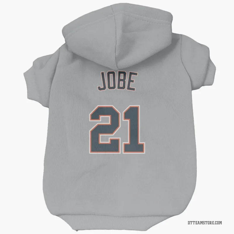 Jackson Jobe Gray Detroit Tigers Cat & Dog Pet Hoodie