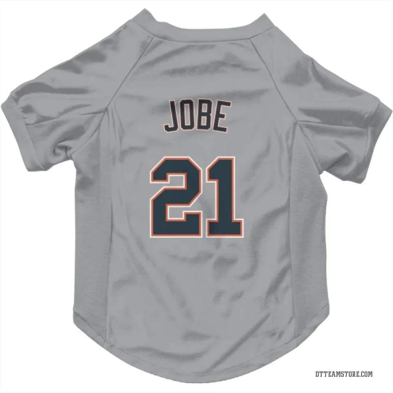 Jackson Jobe Gray Detroit Tigers Cat & Dog Pet Jersey