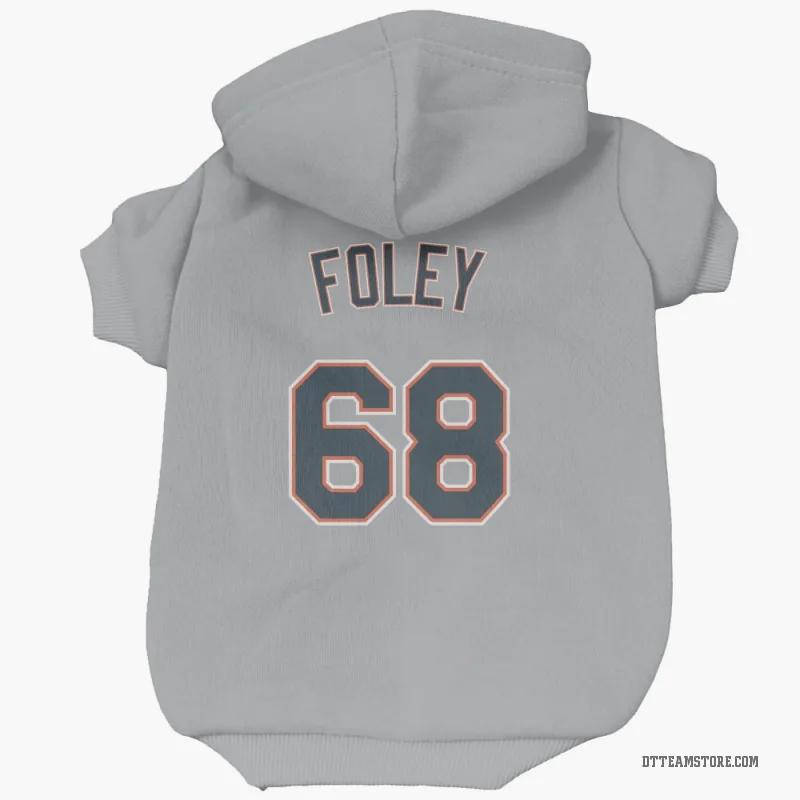 Jason Foley Gray Detroit Tigers Cat & Dog Pet Hoodie