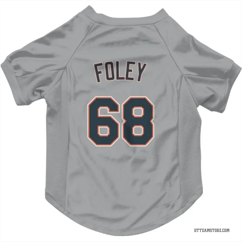 Jason Foley Gray Detroit Tigers Cat & Dog Pet Jersey